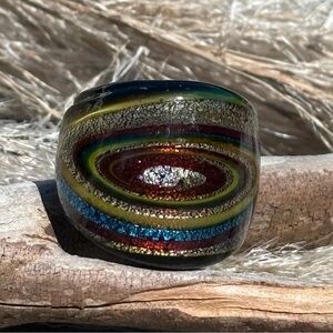 Vintage Murano Style Swirled Glass Ring!